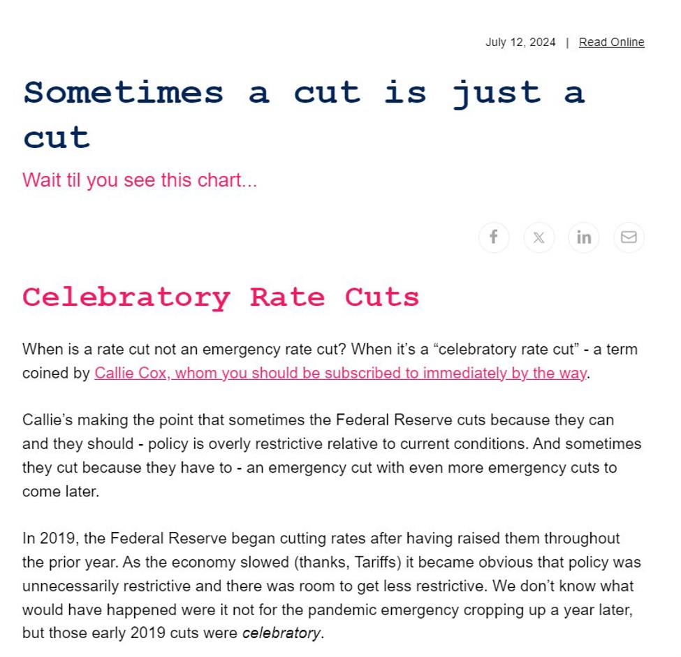 What happens after the first rate cut. Recession? Stocks move lower?