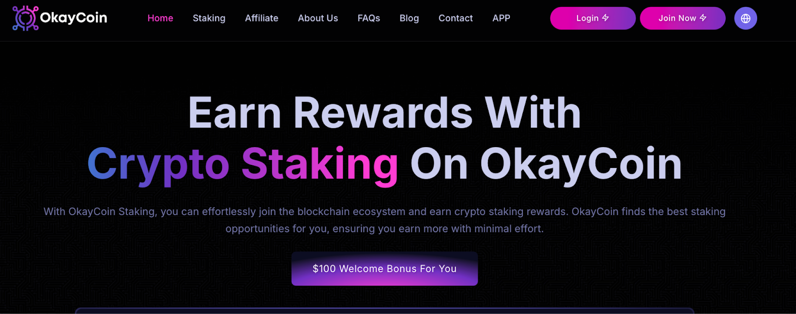 okaycoin crypto staking