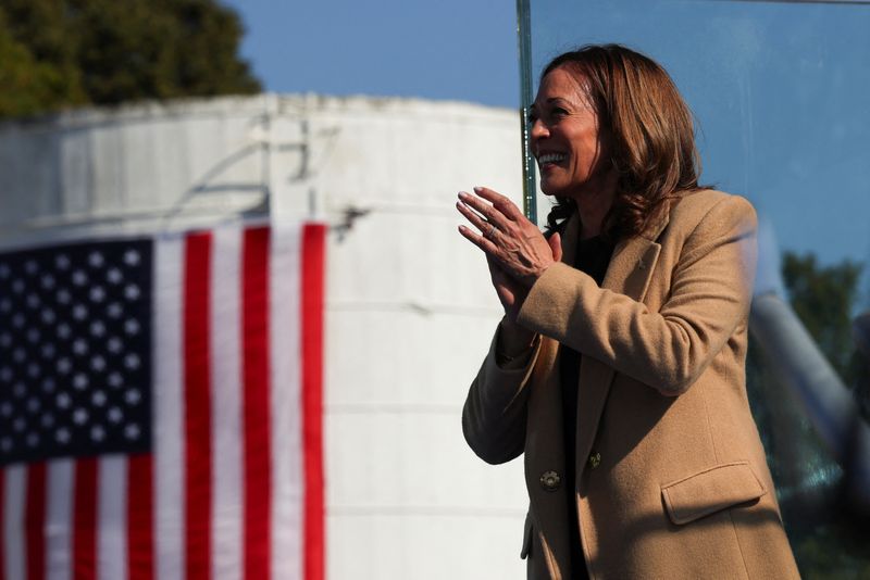 Democratic presidential nominee Kamala Harris campaigns in New Hampshire