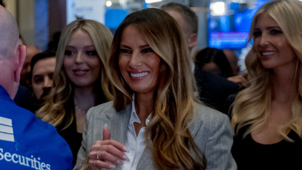 Melania Trump on Dec. 12 in New York City at a reception on the New York Stock Exchange trading floor.